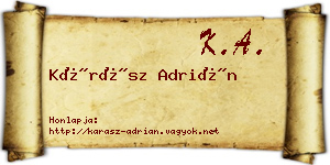 Kárász Adrián névjegykártya